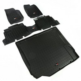 Kit completo tappetini a vaschetta Rugged Ridge NERO 4 Porte Wrangler JK 07-10